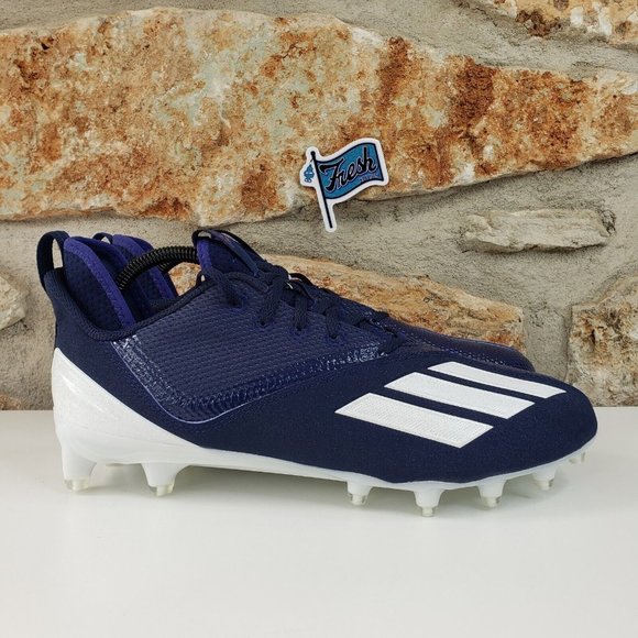 adidas Adizero Scorch Football Cleats Men’s Size 10.5 Navy Blue White FX4250 NEW main image 5